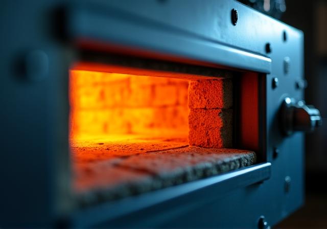 Close up of a smart-monitored high-performance industrial ceramic kiln